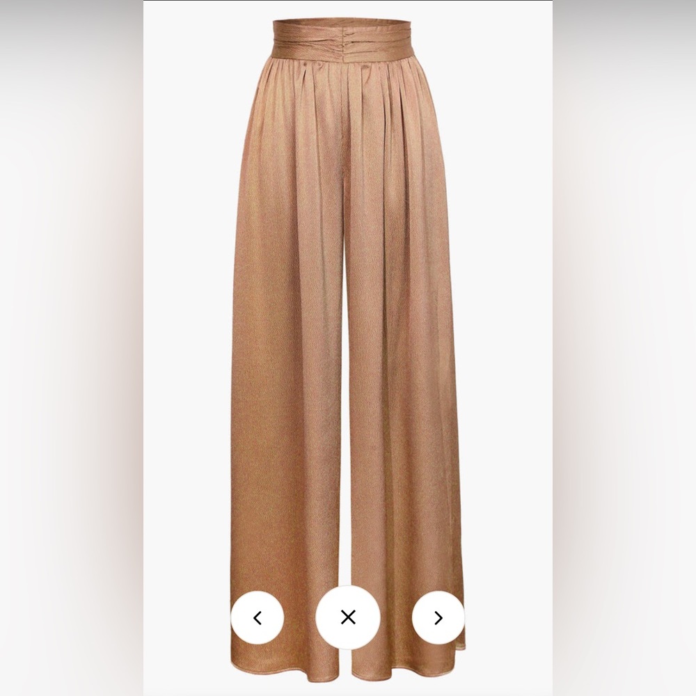 Brand new gold satin wide leg pants